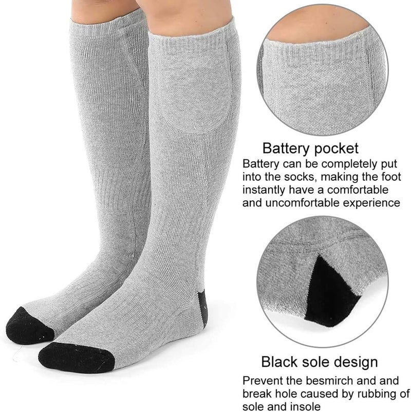 woobles Heated Socks, Electric Battery Operated Powered Thermal Cotton Socks Winter Foot Warmer for Hiking Hunting Ice Fishing - Image 4